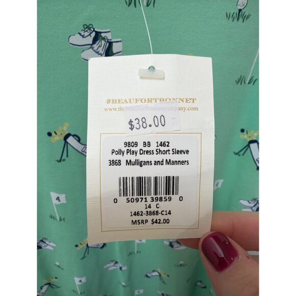 The Beaufort Bonnet Company Polly Play Dress Golf Print Short Sleeve Green Size - Picture 4 of 6